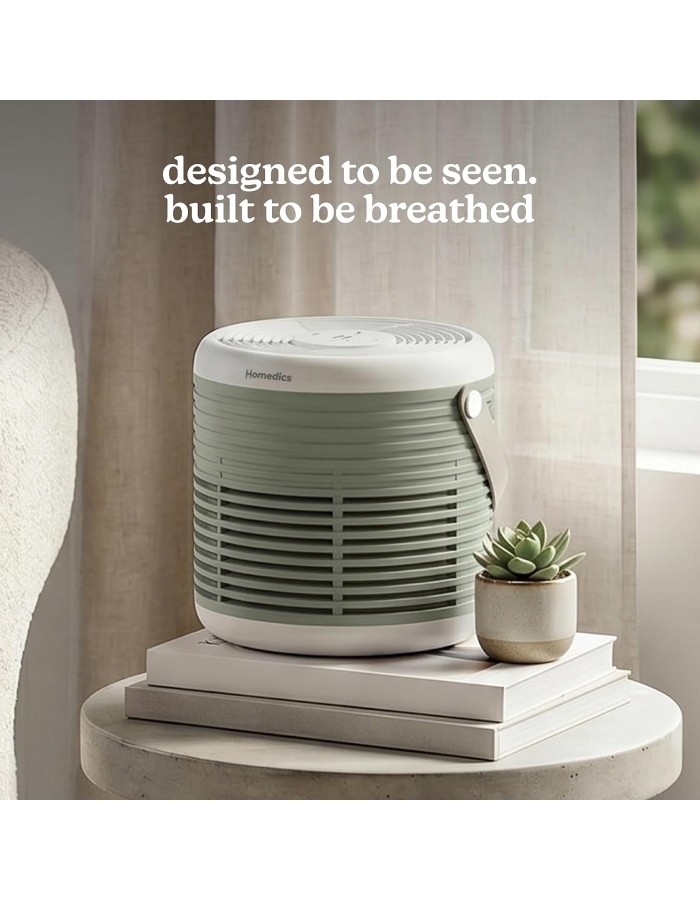 Homedics Air Purifier 3-in-1 Rechargeable WHISPER PURE COMFORT Green