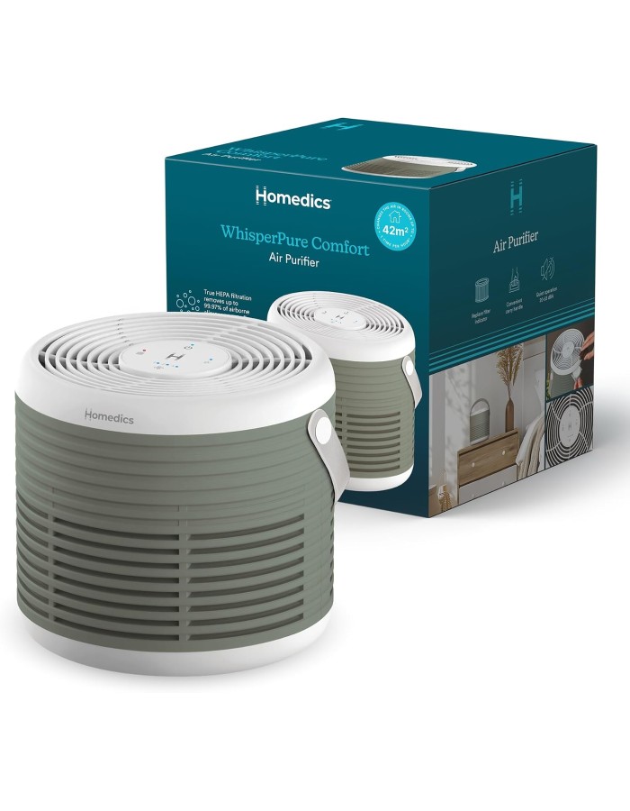 Homedics Air Purifier 3-in-1 Rechargeable WHISPER PURE COMFORT Green