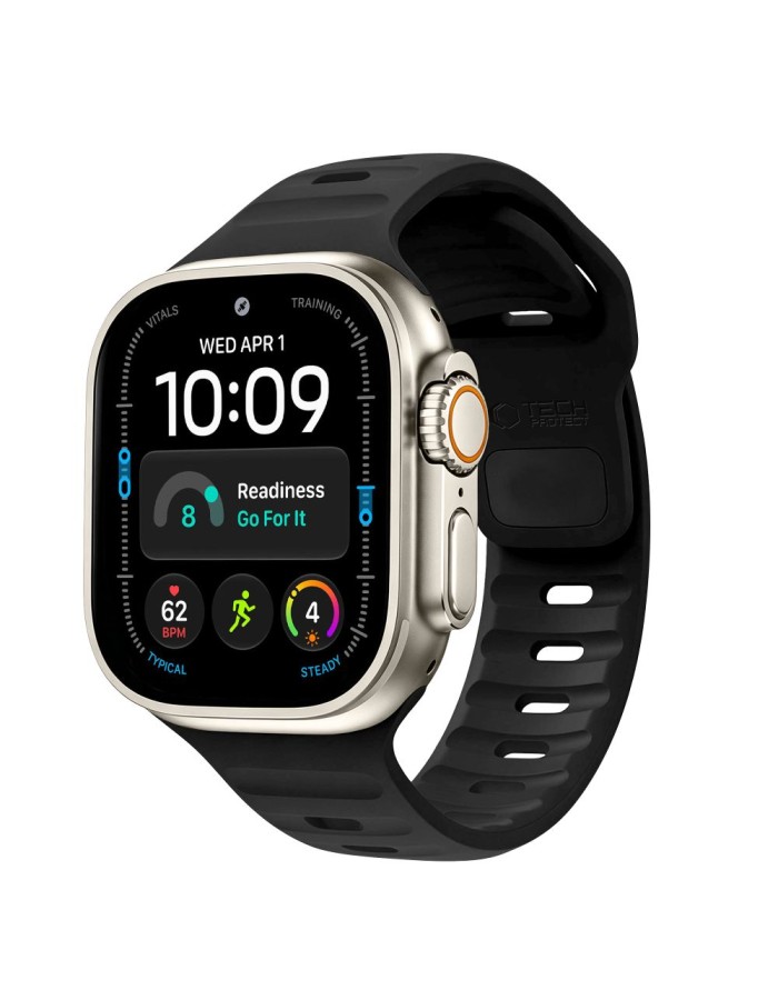 Tech-Protect Silicone Line Strap for Apple Watch 44 / 45 / 46 / 49 mm - Black Tech-Protect Silicone Line Strap for Apple Watch 44 / 45 / 46 / 49 mm - Black