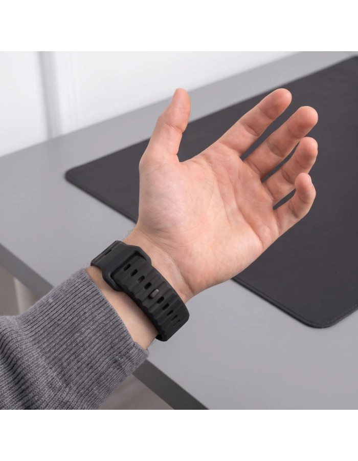 Tech-Protect Silicone Line Strap for Apple Watch 44 / 45 / 46 / 49 mm - Black Tech-Protect Silicone Line Strap for Apple Watch 44 / 45 / 46 / 49 mm - Black