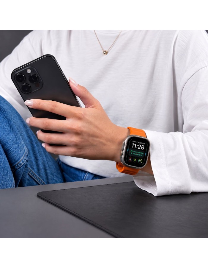 Tech-Protect Silicone Line Strap for Apple Watch 44 / 45 / 46 / 49 mm - Orange