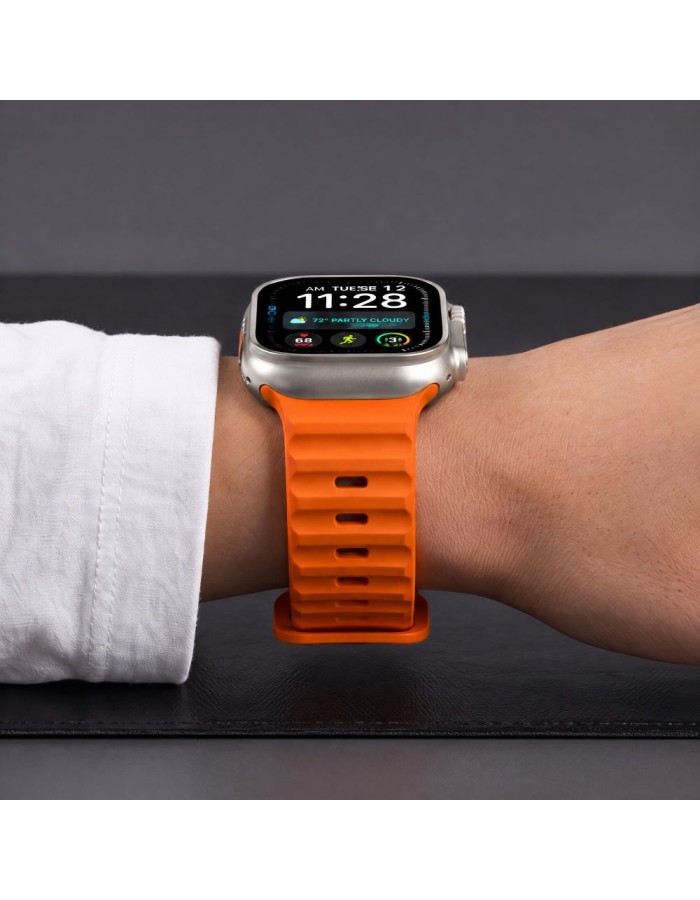 Tech-Protect Silicone Line Strap for Apple Watch 44 / 45 / 46 / 49 mm - Orange
