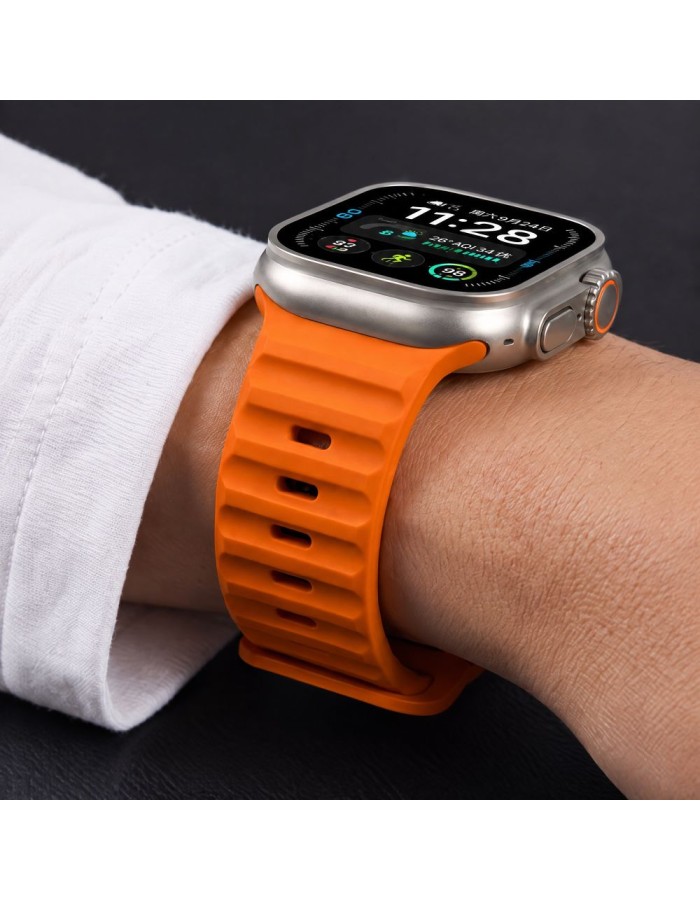 Tech-Protect Silicone Line Strap for Apple Watch 44 / 45 / 46 / 49 mm - Orange