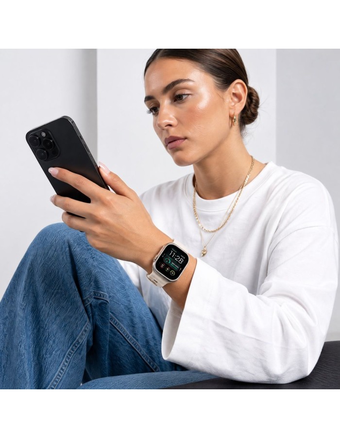 Tech-Protect Silicone Line Strap for Apple Watch 44 / 45 / 46 / 49 mm - Beige Tech-Protect Silicone Line Strap for Apple Watch 44 / 45 / 46 / 49 mm - Beige