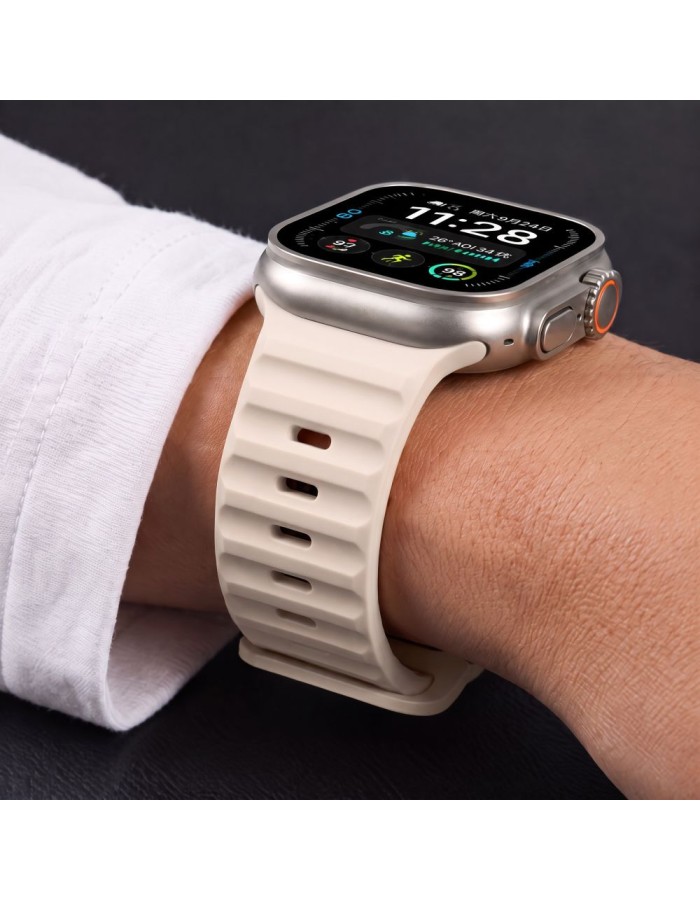 Tech-Protect Silicone Line Strap for Apple Watch 44 / 45 / 46 / 49 mm - Beige Tech-Protect Silicone Line Strap for Apple Watch 44 / 45 / 46 / 49 mm - Beige