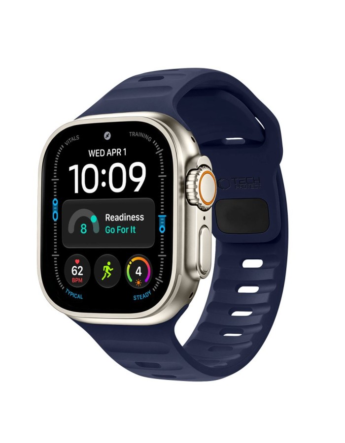 Tech-Protect Silicone Line Strap for Apple Watch 44 / 45 / 46 / 49 mm - Navy Blue
