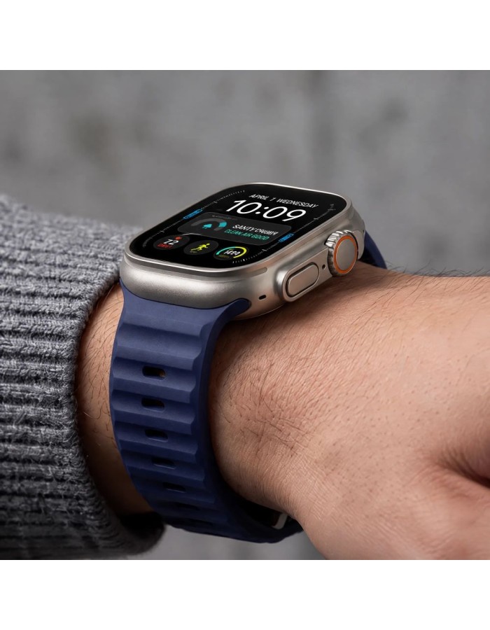 Tech-Protect Silicone Line Strap for Apple Watch 44 / 45 / 46 / 49 mm - Navy Blue