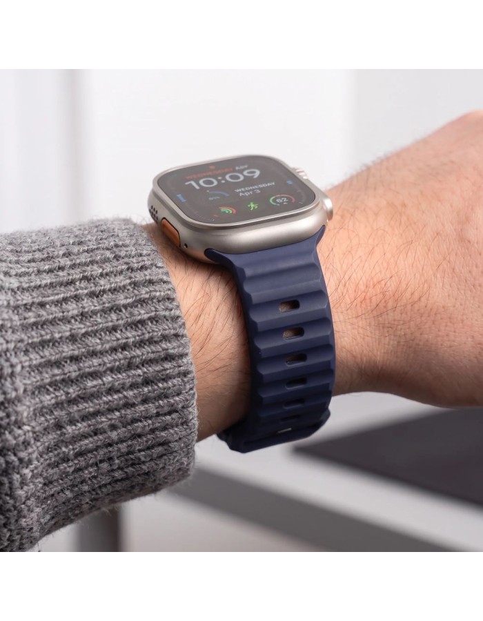 Tech-Protect Silicone Line Strap for Apple Watch 44 / 45 / 46 / 49 mm - Navy Blue