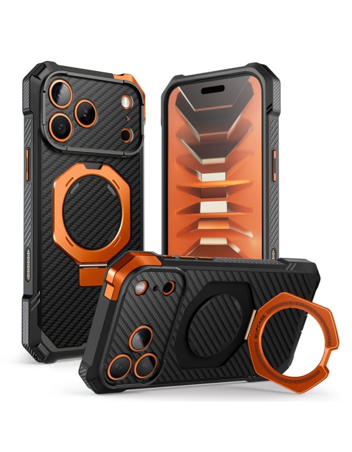 Supcase UB Grip Mag MagSafe Aramid Case for iPhone 18 Pro Max / 17 Pro Max - Black and Orange