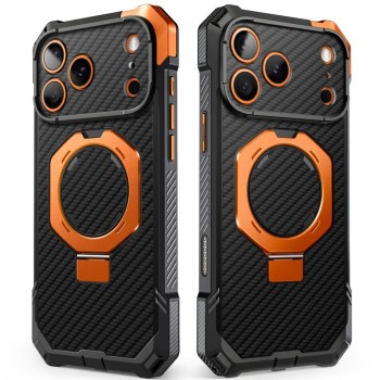 Supcase UB Grip Mag MagSafe Aramid Case for iPhone 18 Pro Max / 17 Pro Max - Black and Orange
