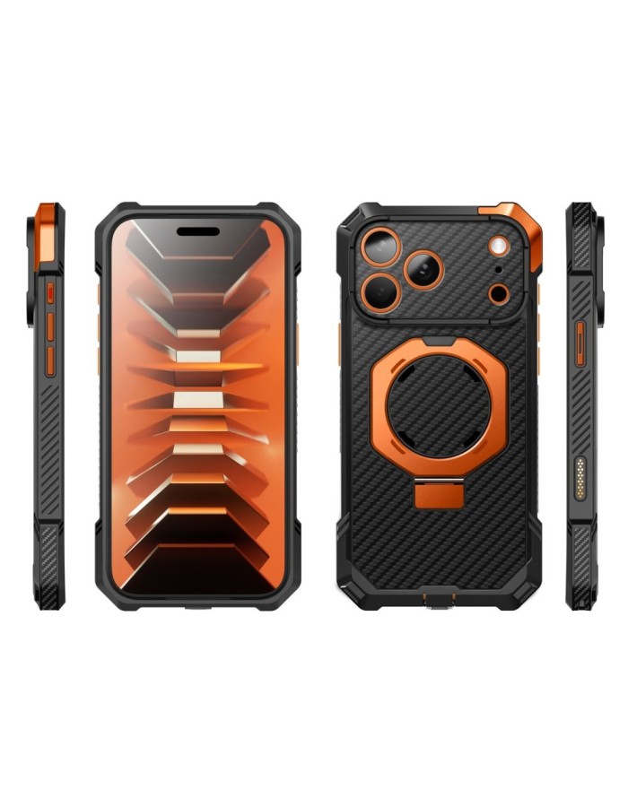 Supcase UB Grip Mag MagSafe Aramid Case for iPhone 18 Pro Max / 17 Pro Max - Black and Orange