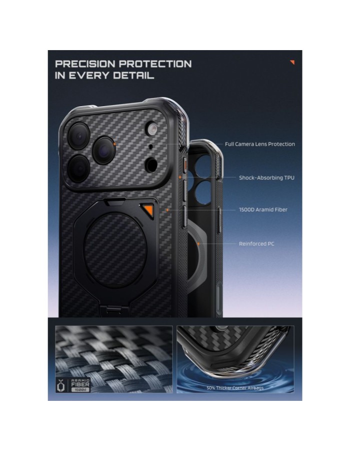 Supcase UB Aero MagSafe Aramid Case for iPhone 18 Pro Max / 17 Pro Max - Black