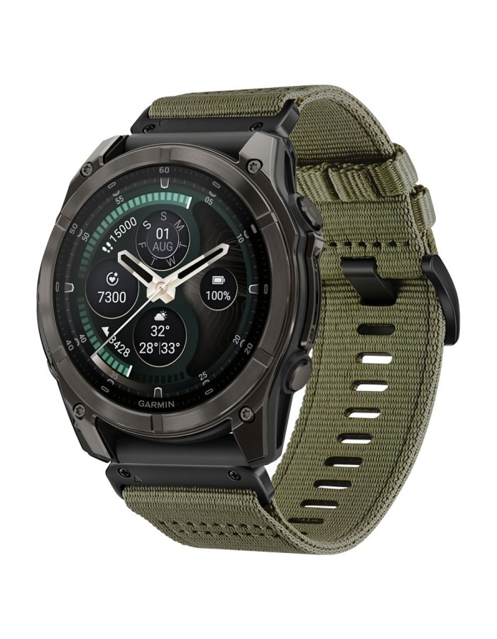 Tech-Protect Nylon Classic Strap for Garmin Fenix ​​5X / 5X Plus / 6X / 6X Pro / 7X / 8 / 8 Pro / 9 / 9 Pro (51 mm) - green