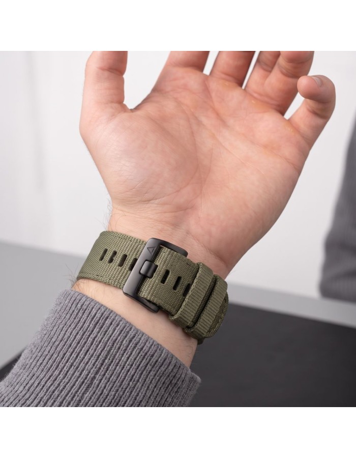Tech-Protect Nylon Classic Strap for Garmin Fenix ​​5X / 5X Plus / 6X / 6X Pro / 7X / 8 / 8 Pro / 9 / 9 Pro (51 mm) - green