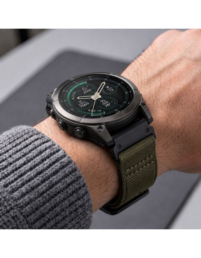 Tech-Protect Nylon Classic Strap for Garmin Fenix ​​5X / 5X Plus / 6X / 6X Pro / 7X / 8 / 8 Pro / 9 / 9 Pro (51 mm) - green
