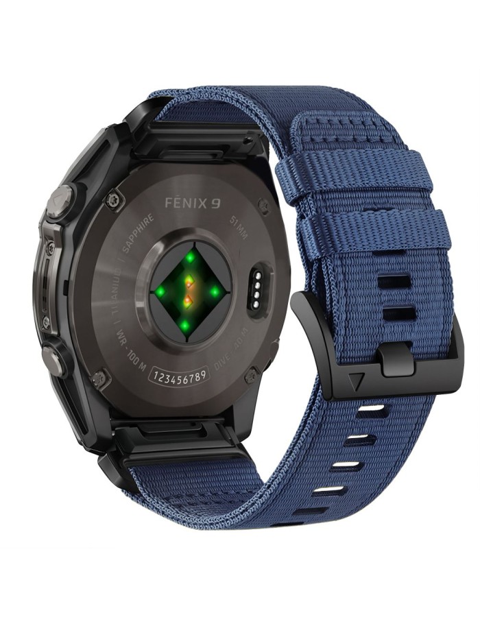 Tech-Protect Nylon Classic Strap for Garmin Fenix ​​5X / 5X Plus / 6X / 6X Pro / 7X / 8 / 8 Pro / 9 / 9 Pro (51 mm) - Navy Blue