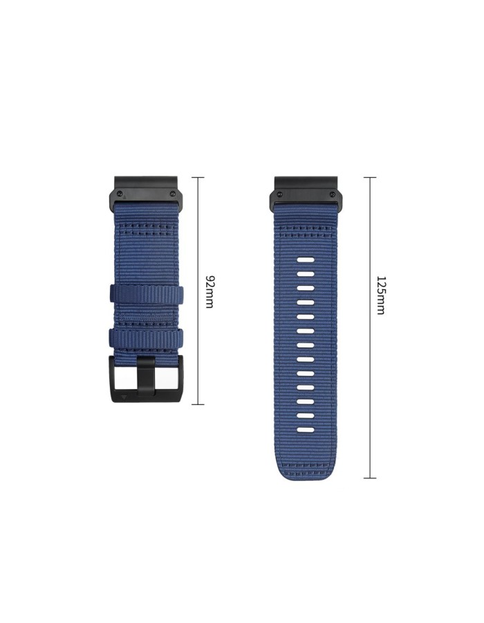 Tech-Protect Nylon Classic Strap for Garmin Fenix ​​5X / 5X Plus / 6X / 6X Pro / 7X / 8 / 8 Pro / 9 / 9 Pro (51 mm) - Navy Blue