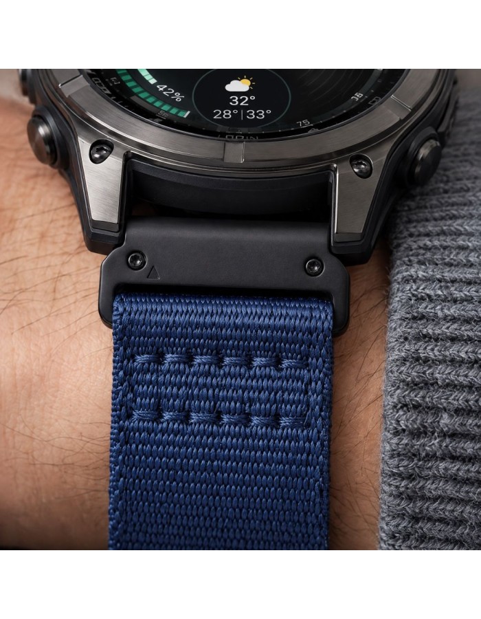 Tech-Protect Nylon Classic Strap for Garmin Fenix ​​5X / 5X Plus / 6X / 6X Pro / 7X / 8 / 8 Pro / 9 / 9 Pro (51 mm) - Navy Blue