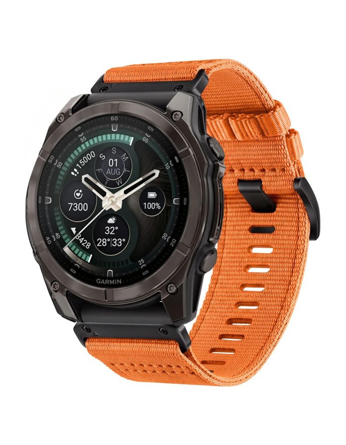 Tech-Protect Nylon Classic Strap for Garmin Fenix 5X / 5X Plus / 6X / 6X Pro / 7X / 8 / 8 Pro / 9 / 9 Pro (51 mm) - Orange Tech-Protect Nylon Classic Strap for Garmin Fenix 5X / 5X Plus / 6X / 6X Pro / 7X / 8 / 8 Pro / 9 / 9 Pro (51 mm) - Orange