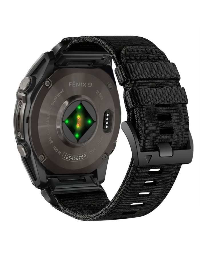 Tech-Protect Nylon Classic Strap for Garmin Fenix 5X / 5X Plus / 6X / 6X Pro / 7X / 8 / 8 Pro / 9 / 9 Pro (47 mm) - Black Tech-Protect Nylon Classic Strap for Garmin Fenix 5X / 5X Plus / 6X / 6X Pro / 7X / 8 / 8 Pro / 9 / 9 Pro (47 mm) - Black