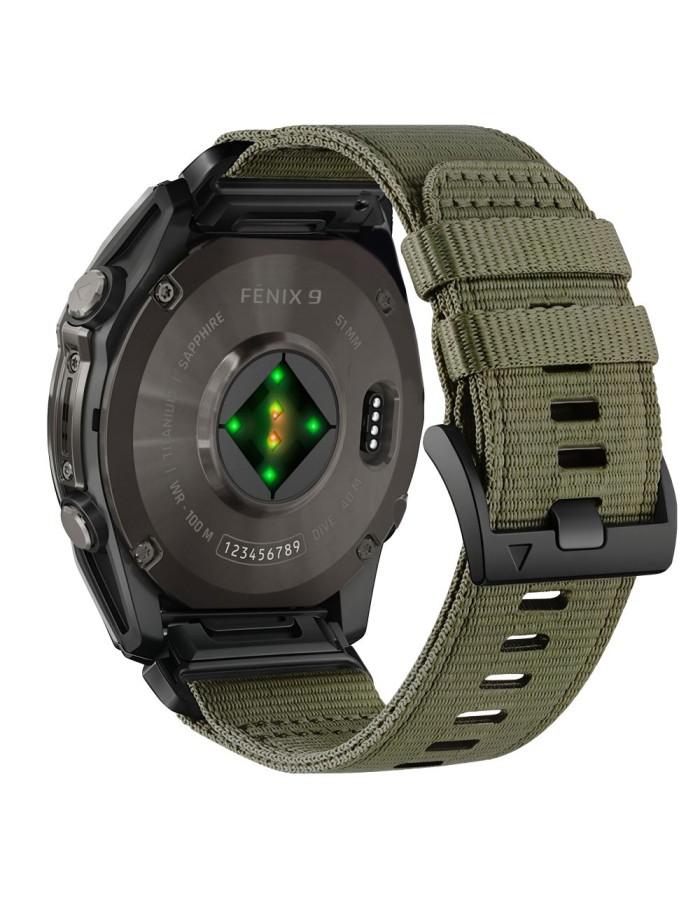 Tech-Protect Nylon Classic Strap for Garmin Fenix ​​5X / 5X Plus / 6X / 6X Pro / 7X / 8 / 8 Pro / 9 / 9 Pro (47 mm) - green