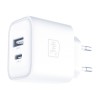 3mk DualCharge 20W PD3.0 QC 3.0 PPS USB 1A1C Wall Charger - White