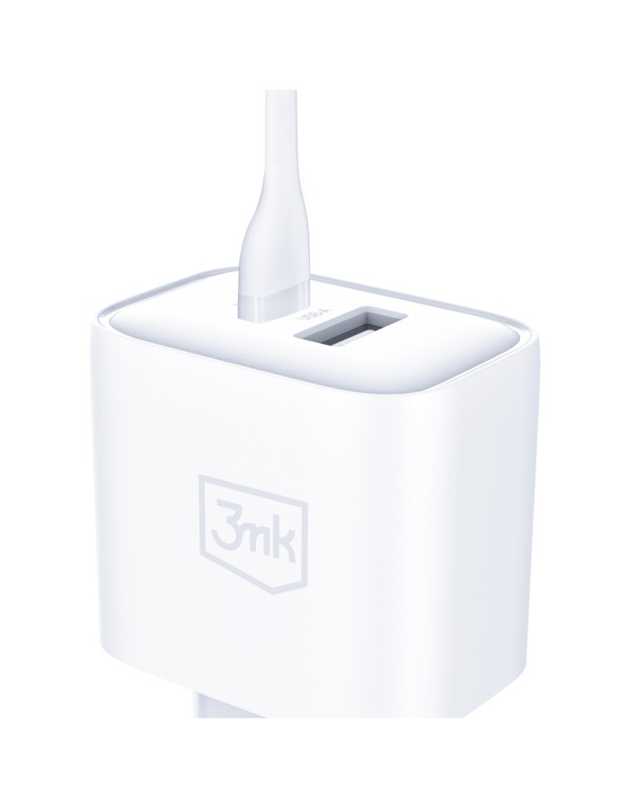 3mk DualCharge 20W PD3.0 QC 3.0 PPS USB 1A1C Wall Charger - White