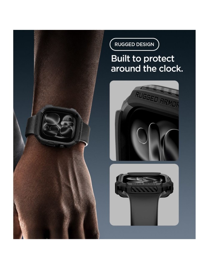 Spigen Rugged Armor case for Apple Watch 46 mm - matte black Spigen Rugged Armor case for Apple Watch 46 mm - matte black