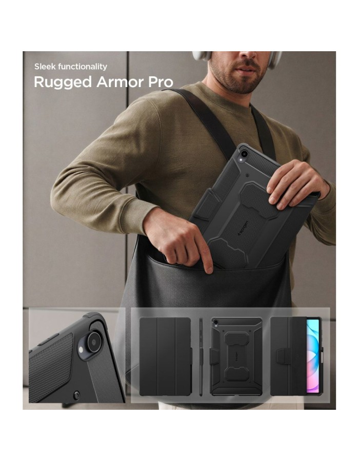Spigen Rugged Armor Pro Case for Samsung Galaxy Tab S12+ 12.6" - Matte Black