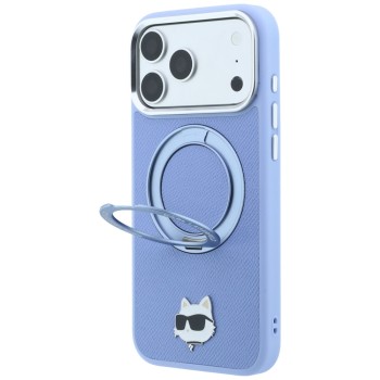 Karl Lagerfeld with Ring Stand 360 Choupette Head Pin MagSafe Case for iPhone 18 Pro / 17 Pro - Light Blue Karl Lagerfeld with Ring Stand 360 Choupette Head Pin MagSafe Case for iPhone 18 Pro / 17 Pro - Light Blue