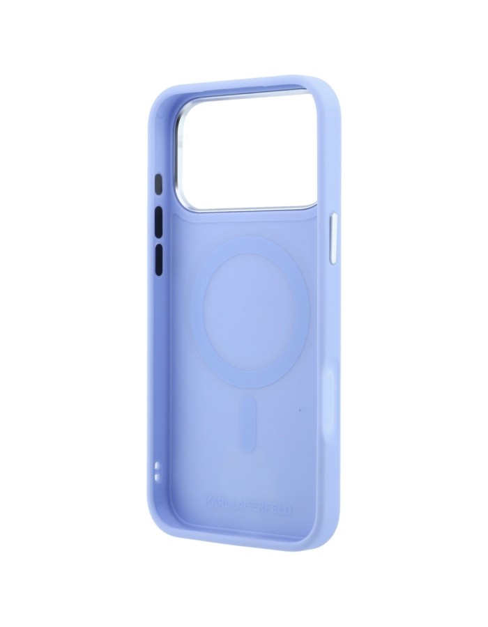 Karl Lagerfeld with Ring Stand 360 Choupette Head Pin MagSafe Case for iPhone 18 Pro / 17 Pro - Light Blue