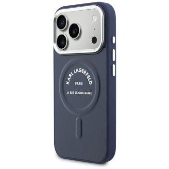 Karl Lagerfeld Embossed Open Ring RSG Logo MagSafe Case for iPhone 18 Pro / 17 Pro - Blue Karl Lagerfeld Embossed Open Ring RSG Logo MagSafe Case for iPhone 18 Pro / 17 Pro - Blue