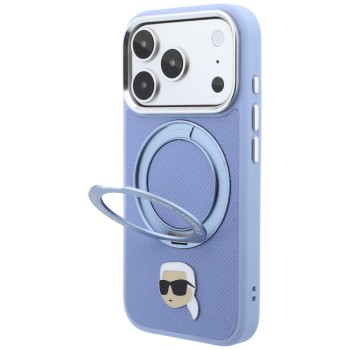 Karl Lagerfeld with Ring Stand 360 Karl Head Pin MagSafe Case for iPhone 18 Pro Max / 17 Pro Max - Light Blue Karl Lagerfeld with Ring Stand 360 Karl Head Pin MagSafe Case for iPhone 18 Pro Max / 17 Pro Max - Light Blue