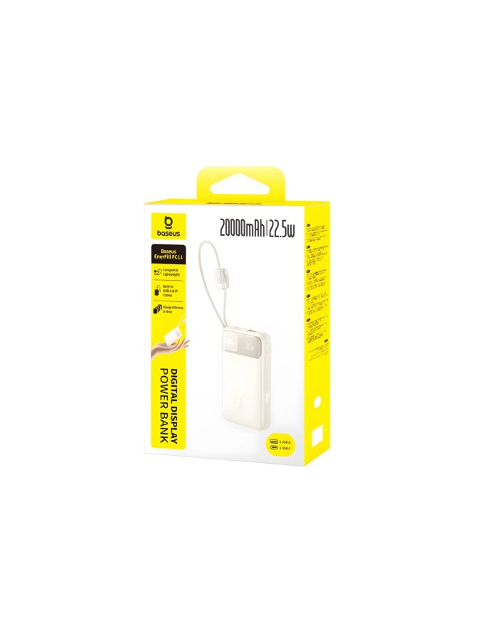 Baseus Powerbank 22.5W 20000mAh + Display EnerFill FC11 Beige Baseus Powerbank 22.5W 20000mAh + Display EnerFill FC11 Beige