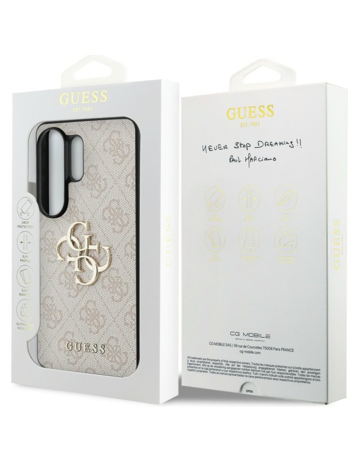 Guess 4G Big Metal Logo Case for Samsung Galaxy S26 Ultra - Pink