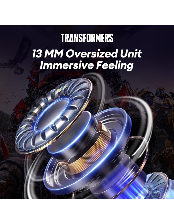 Transformers TWS Earphones, Deep Bass Sound, IPX5 Waterproof, TF-T01 Yellow