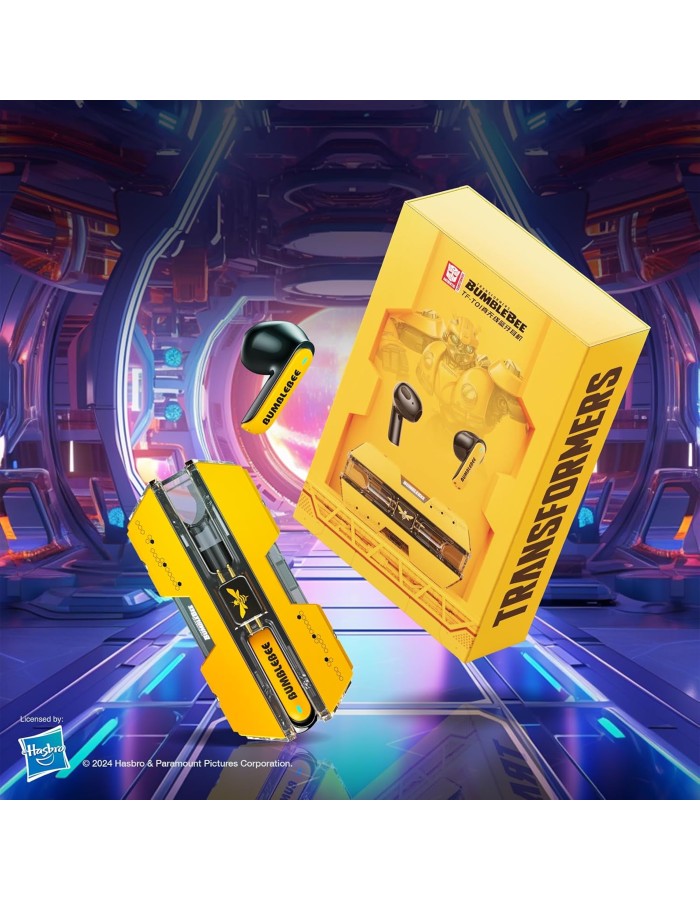 Transformers TWS Earphones, Deep Bass Sound, IPX5 Waterproof, TF-T01 Yellow