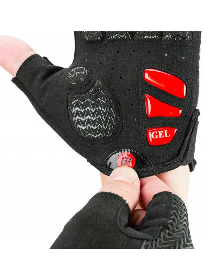 Rockbros S169BR XL cycling gloves with gel inserts - black and red