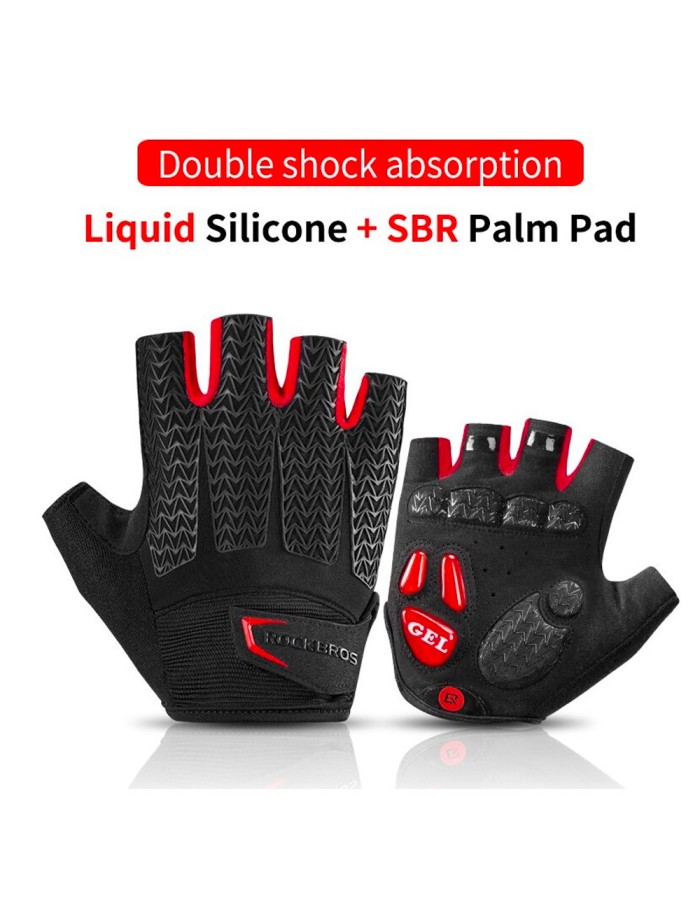 Rockbros S169BR XL cycling gloves with gel inserts - black and red