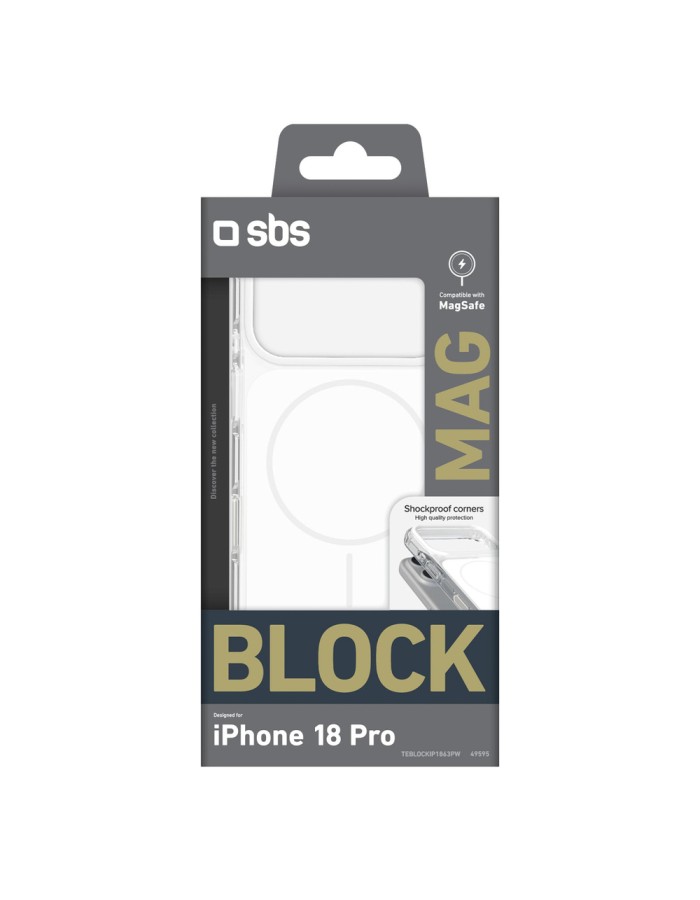 SBS Block Case for iPhone 18 Pro, MagSafe Compatible - White