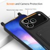 For iPhone 18 Pro Max / 17 Pro Max Case Liquid Silicone Card Holder Back Phone Cover with Lanyard - Black