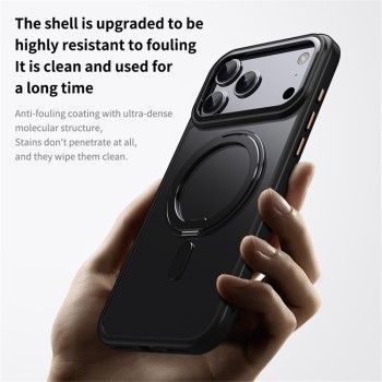 Magnetic Case with Rotating Stand iPhone 18 Pro Max / 17 Pro Max TPU Acrylic MagSafe - Black