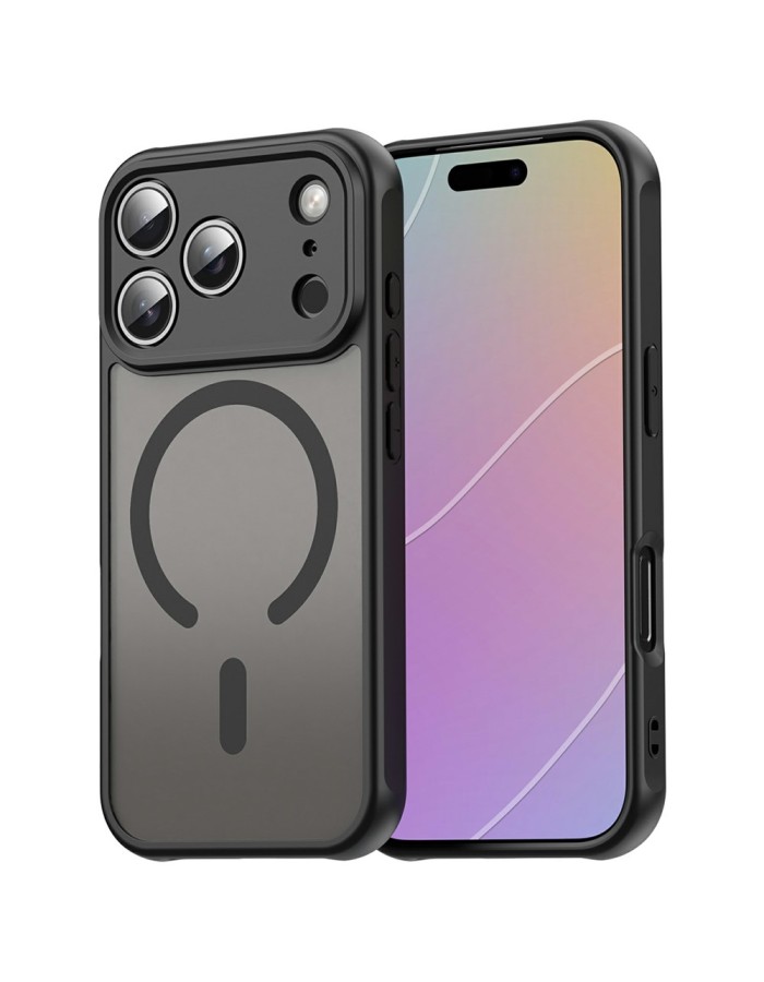 iPhone 18 Pro / 17 Pro PC TPU Magnetic Matte Case, Drop-Resistant - Black