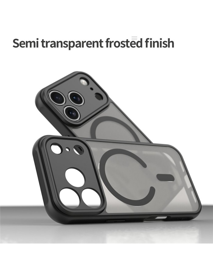iPhone 18 Pro Max / 17 Pro Max PC TPU Magnetic Matte Case, Drop-Resistant - Black