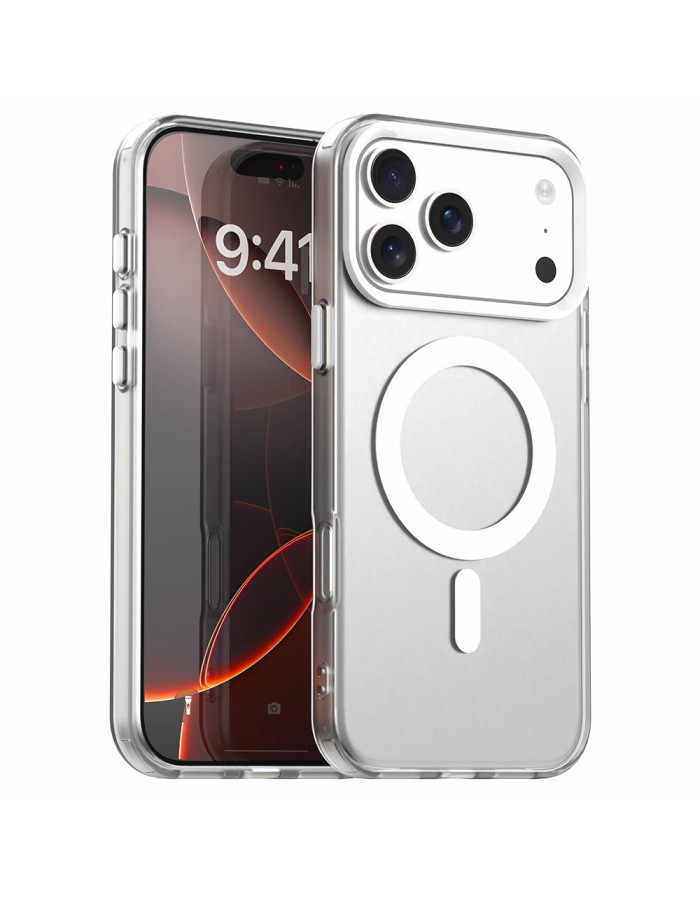 For iPhone 18 Pro / 17 Pro Magnetic Case Anti Drop Hybrid Phone Back Cover - White For iPhone 18 Pro / 17 Pro Magnetic Case Anti Drop Hybrid Phone Back Cover - White