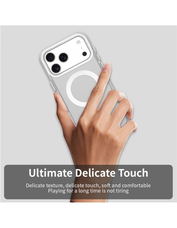 iPhone 18 Pro Max / 17 Pro Max PC PET TPU Hybrid Magnetic Case - White iPhone 18 Pro Max / 17 Pro Max PC PET TPU Hybrid Magnetic Case - White