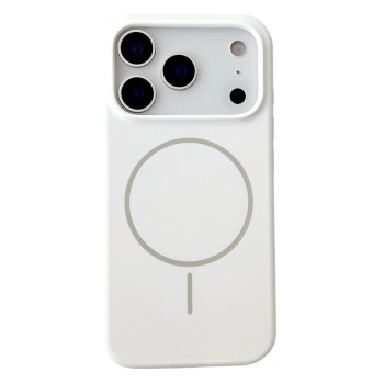 For iPhone 18 Pro / 17 Pro Magnetic Case Liquid Silicone Anti-Drop Phone Back Cover - White