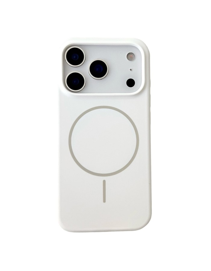 For iPhone 18 Pro / 17 Pro Magnetic Case Liquid Silicone Anti-Drop Phone Back Cover - White For iPhone 18 Pro / 17 Pro Magnetic Case Liquid Silicone Anti-Drop Phone Back Cover - White