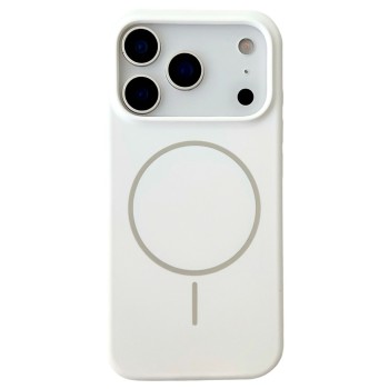 For iPhone 18 Pro Max / 17 Pro Max Magnetic Case Liquid Silicone Anti-Drop Phone Back Cover - White