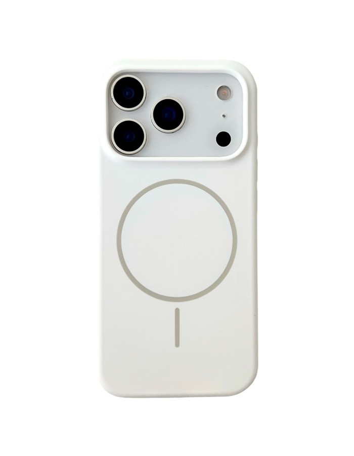 For iPhone 18 Pro Max / 17 Pro Max Magnetic Case Liquid Silicone Anti-Drop Phone Back Cover - White For iPhone 18 Pro Max / 17 Pro Max Magnetic Case Liquid Silicone Anti-Drop Phone Back Cover - White